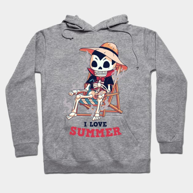 Dracula loves summer // Vampire, holidays, sunbathing Hoodie by Geekydog